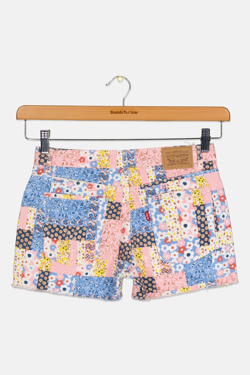 Levi's Kids Girl Allover Print Shorts, Multicolor - Image 2