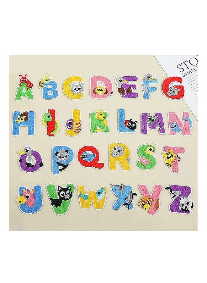 Iron On Letter Patches, 2 Sets (52 Pieces) A-Z Lovely Embroidery Alphabet Patches for Kids Clothing Backpacks - Image 3