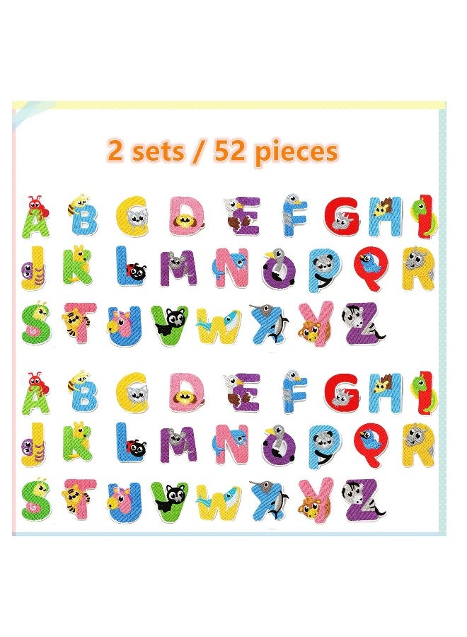 Iron On Letter Patches, 2 Sets (52 Pieces) A-Z Lovely Embroidery Alphabet Patches for Kids Clothing Backpacks - Image 2