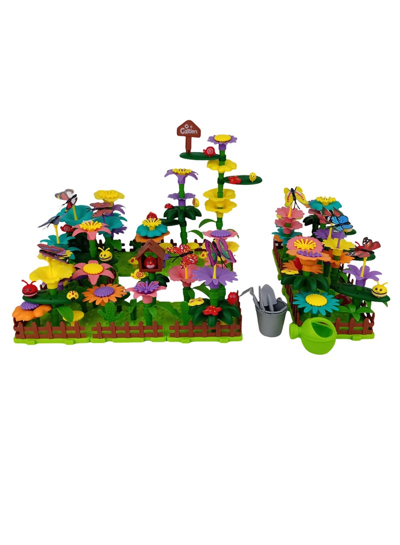Athletiq مجموعة كتل بناء حديقة الزهور DIY، نشاط تعليمي لمرحلة ما قبل المدرسة، هدايا حديقة STEM رائعة للبنات والأولاد (332 قطعة) - Image 5