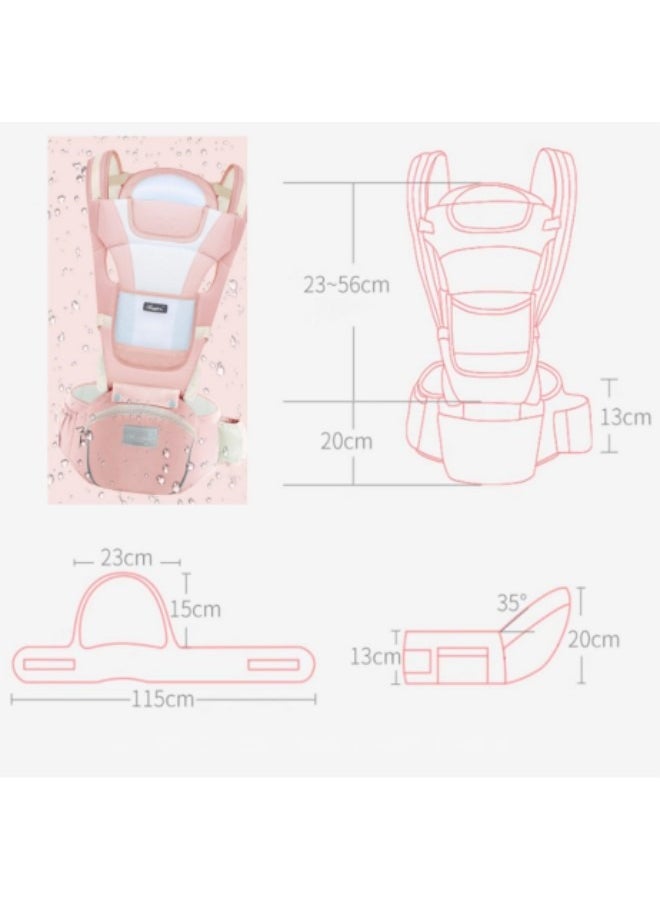 GGEROU Baby Wrap Carrier, Baby Hip Seat, All-In-One Baby Carrier, Lightweight and Breathable, Adjustable Baby Carrier,Pink  - Image 3