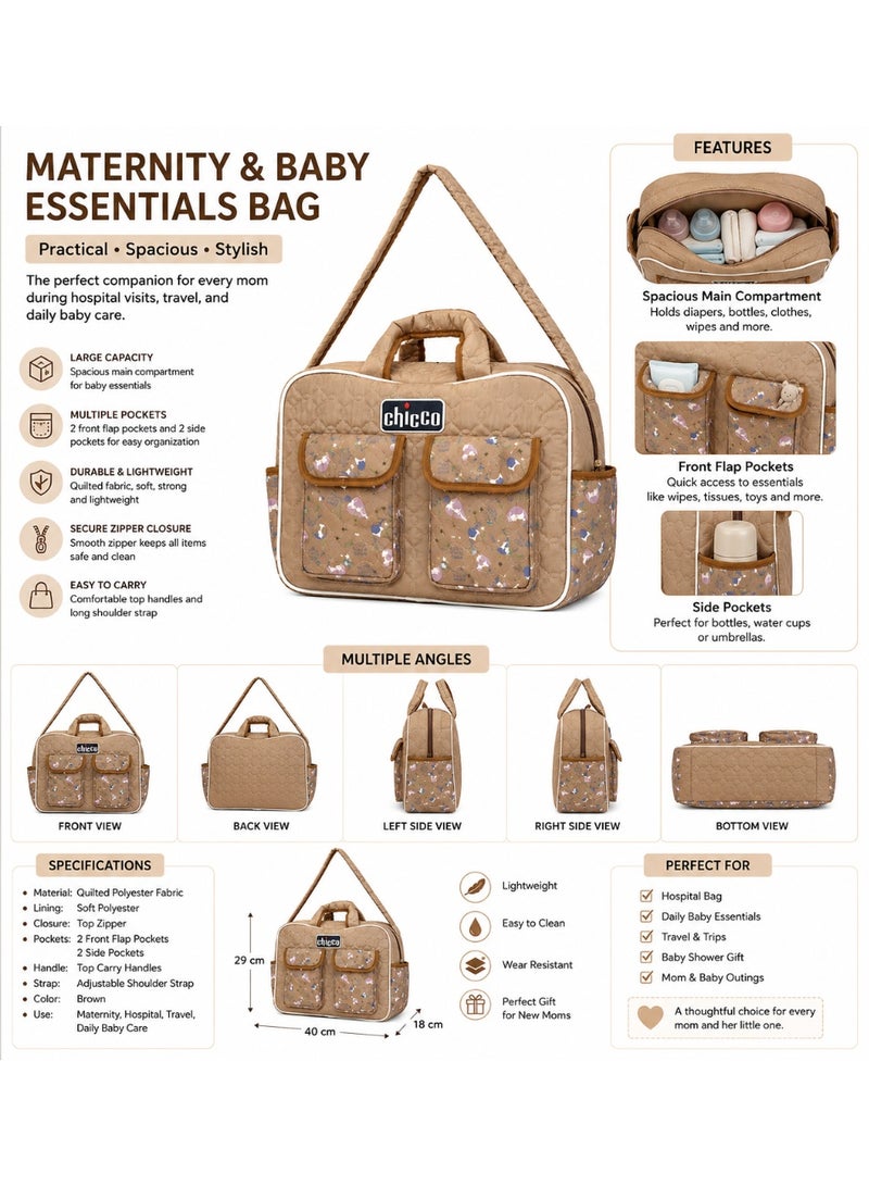 Chicco Premium Brown Maternity Hospital & Baby Essentials Bag - Image 3