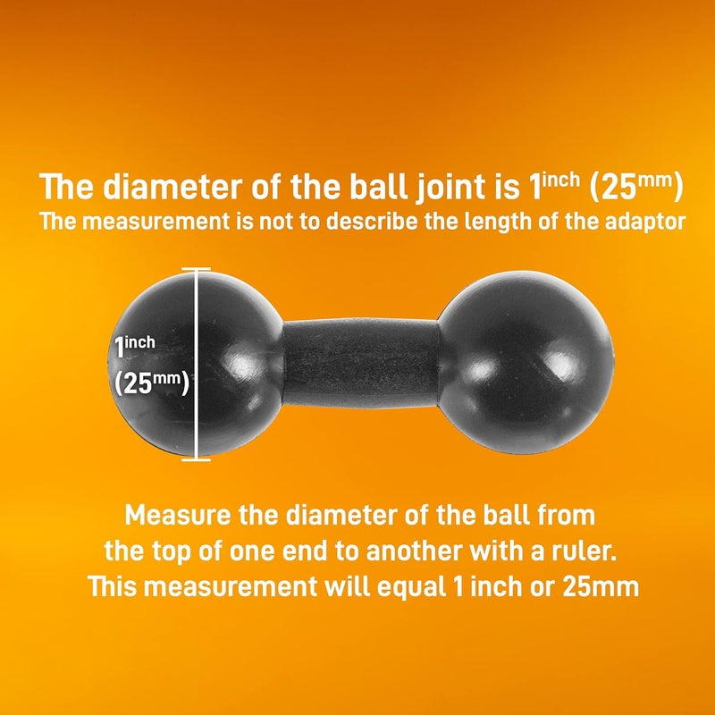 iBOLT 25mm / 1 inch to 25mm / 1 inch Composite Extension Ball Adapter for Industry Standard Dual Ball Socket mounting arms - Image 3
