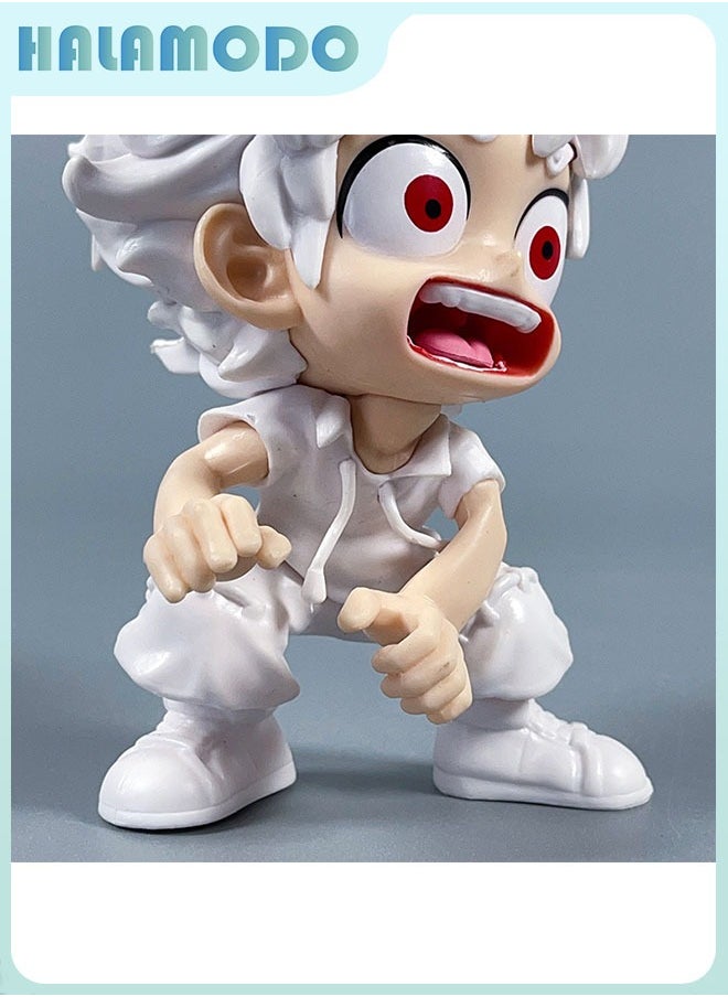 HALAMODO One Piece Q Version Surprised Expression Nika Luffy 14cm Cute Anime Figure Desktop & Car Decoration Gift  - Image 2