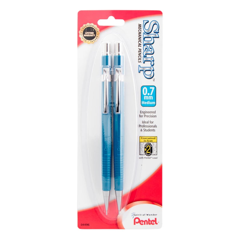 Pentel أقلام رصاص ميكانيكية أوتوماتيكية من بنتل® شارب™، 0.7 مم، أزرق، عبوة من 2 - Image 1