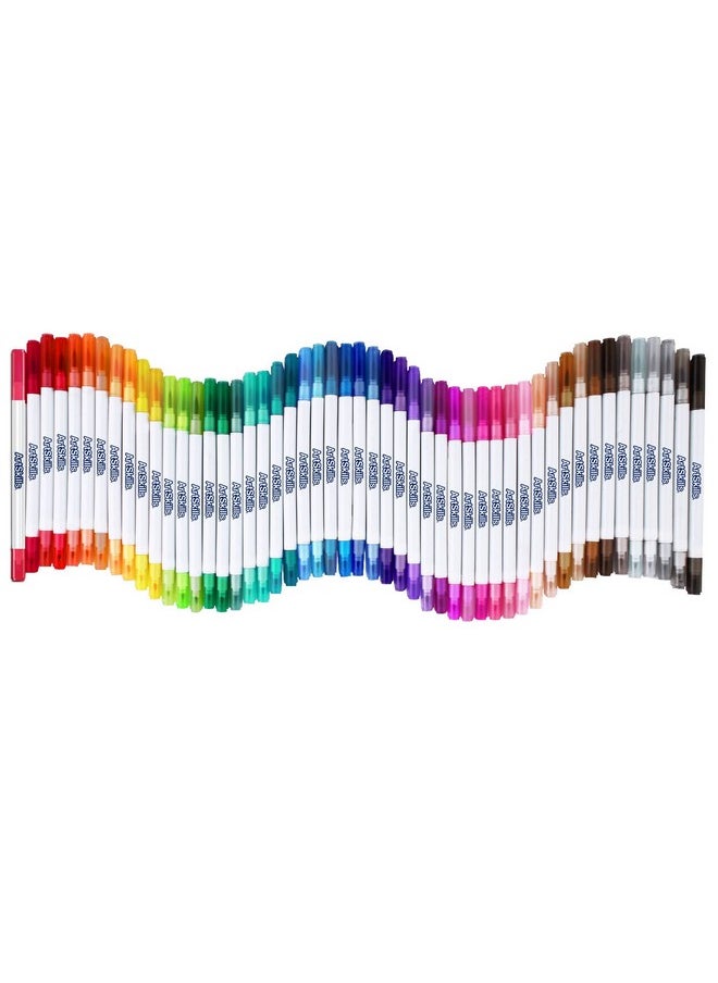 ArtSkills Dual Tip Fine & Brush Tip Markers For Adult Coloring Brush Markers 50Count  - Image 3