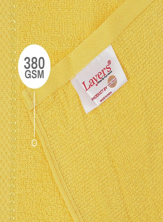Layers مناشف وجه قطنية 100% من لايرز، عبوة من 12 منشفة | مجموعة إيفر فريش | 380 غرام/متر مربع، فائقة النعومة وعالية الامتصاص | لطيفة على البشرة | مقاومة للبهتان | منشفة وجه للرجال والنساء | 30 × 30 سم - أصفر - Image 3