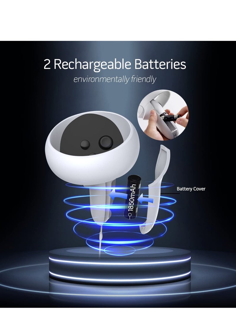 KASTWAVE Charging Dock for Oculus Quest 2 Controllers VR Accessories Charger Station for Oculus Quest 2 Controllers with 2 Rechargeable Batteries Fast Charging Station Set with Type-C Charging Cable - Image 2