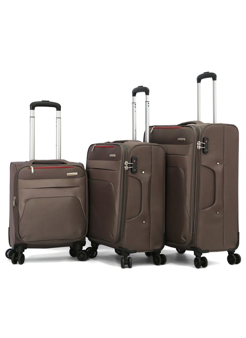 GIORDANO Giordano Softside  Luggage Trolley 3 PCS Set ,Khaki(S-19",M-23",L-27")  - Image 1