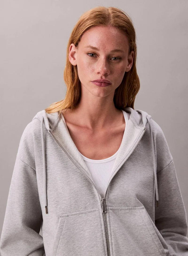 Calvin Klein Jeans Cotton Terry Zip Up Hoodie