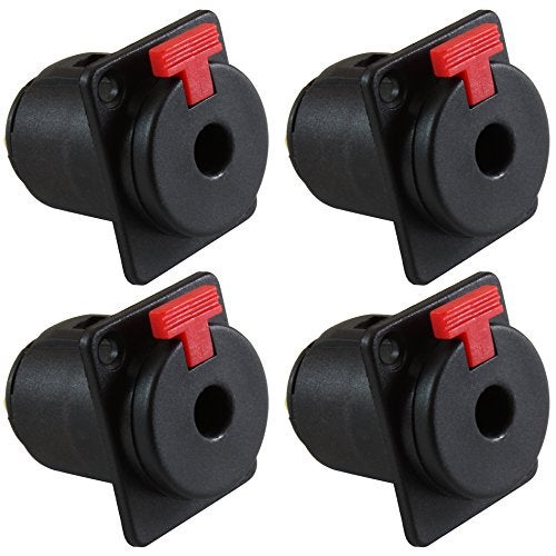 GLS Audio 1/4" Jacks TS and TRS Panel Mount Jack Locking Style D Series Size - 4 Pack - Image 1