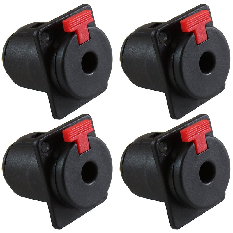 GLS Audio 1/4" Jacks TS and TRS Panel Mount Jack Locking Style D Series Size - 4 Pack - Image 4