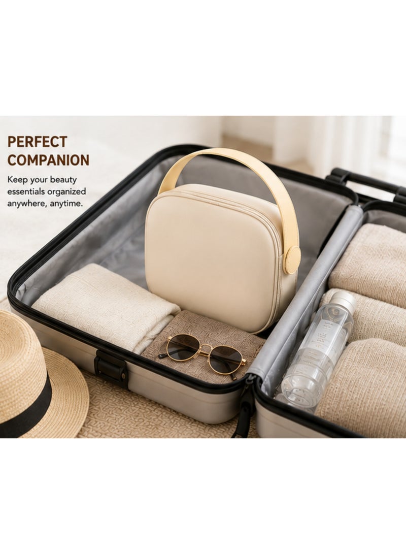 Travel Makeup Bag for Women – Waterproof Cosmetic Organizer with Portable Handle, Brush Compartment & Spacious Storage - Image 4