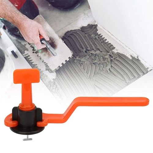 Inditrust Tile Leveling System 100pcs Kit With Special Wrench 1 PCS 100% REUSABLE Tile Leveling System For Tiles/Stone Installation Flooring/Wall DIY (Orange/Black Colour) - Image 2