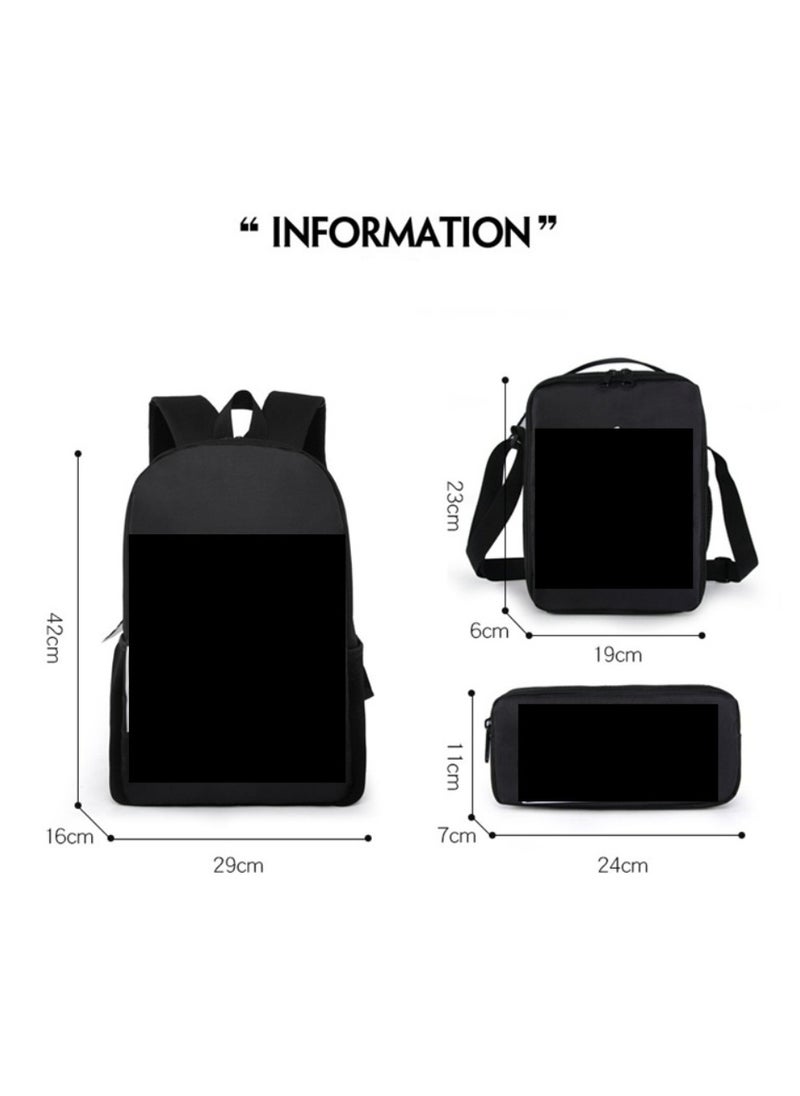JURASSIC WORLD New Jurassic Park Dinosaur Three piece Set with Large Capacity Backpack, Student School Bag, Lunch Bag, Pen Bag  - Image 2