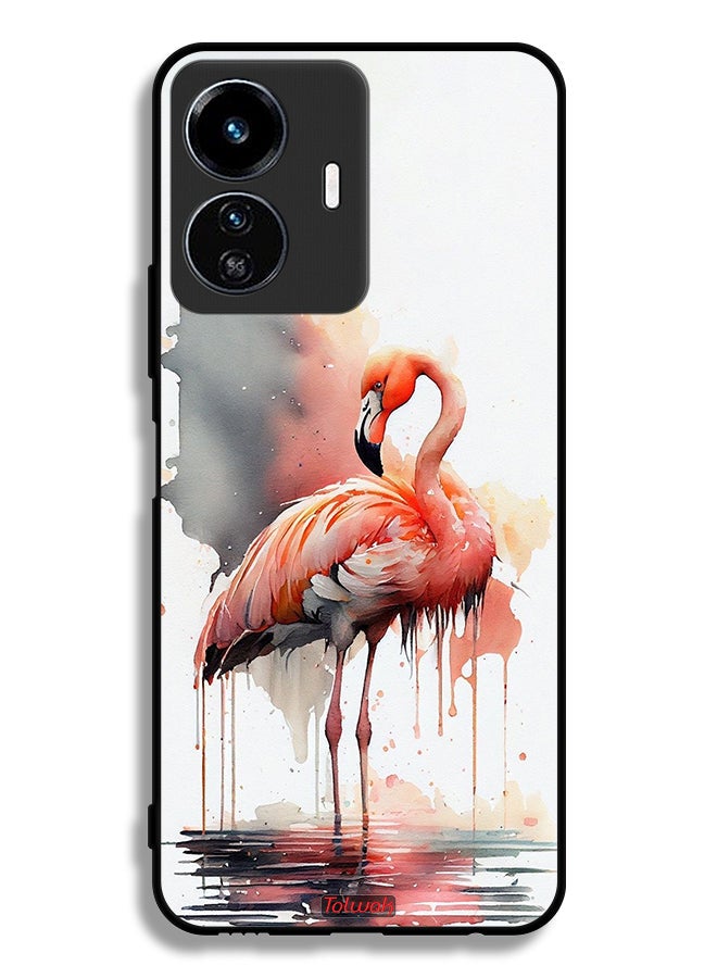 Tolwak Vivo Y77e 5G Protective Case Cover Tropical Watercolor Art - Image 2