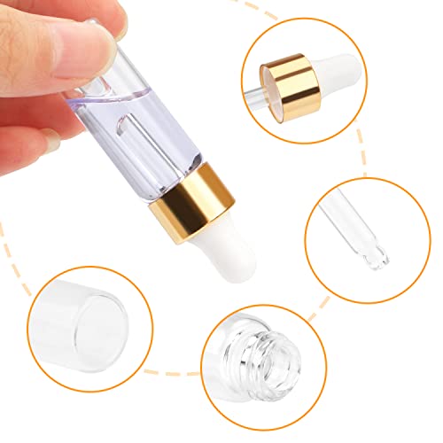 Furnido Pack of 35,5ml Clear Glass Dropper Bottle,Empty Glass Sample Vials with Glass Eye Dropper for DIY Aromatherapy Essential Oils Travel Perfume Container Liquid Sample Blends -Free dropper included - Image 5