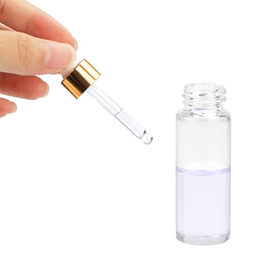 Furnido Pack of 35,5ml Clear Glass Dropper Bottle,Empty Glass Sample Vials with Glass Eye Dropper for DIY Aromatherapy Essential Oils Travel Perfume Container Liquid Sample Blends -Free dropper included - Image 2