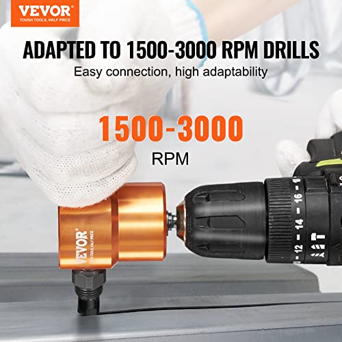 VEVOR Double Head Sheet Metal Nibbler Cutter, 360 Degree Metal Nibbler Drill Attachment with Extra Punch and Die, Cutting Hole Accessory and Step Drill Bit, for Straight Curve and Circle Cutting - Image 2