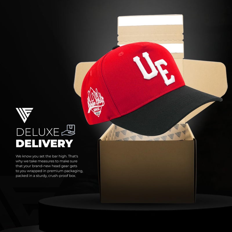 Urban Effort Vintage Trucker hat - for Men Women Baseball Hat - Trendy Sports Snapback Closure for Your Style & Outdoors (Curved Bill, Red/Black) - Image 4