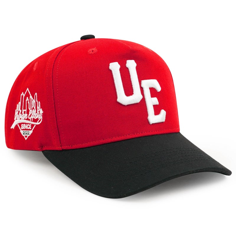 Urban Effort Vintage Trucker hat - for Men Women Baseball Hat - Trendy Sports Snapback Closure for Your Style & Outdoors (Curved Bill, Red/Black) - Image 1