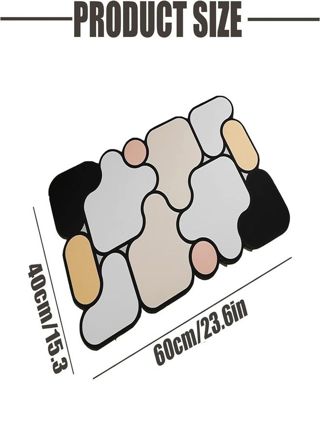 IQS Enterprise Colorful Bathroom mat Anti Slip Water Absorbent Oval Shape Rubber Mat for Floor Bathroom and Door Microfiber Mat for Bedroom Kitchen Door Mat Floor Mat Bathroom Door Mat (1 pcs) - Image 3