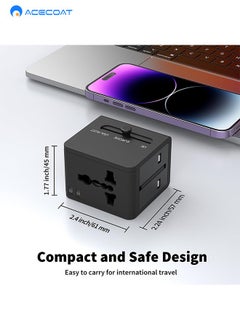 Universal Travel Plug Adapter Worldwide International All in One Portable Travel Adapter Wall AC Power Plug Adapter Wall Charger with Dual USB Charging Ports for USA EU UK AUS Cell Phone Mobile Laptop - pzsku/Z6CEF551E103644E741B0Z/45/_/1738984228/8857a912-3e1f-4fbe-9bc9-c58cf9ea0f04