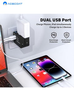 Universal Travel Plug Adapter Worldwide International All in One Portable Travel Adapter Wall AC Power Plug Adapter Wall Charger with Dual USB Charging Ports for USA EU UK AUS Cell Phone Mobile Laptop - pzsku/Z6CEF551E103644E741B0Z/45/_/1738984228/f931df77-1bd7-4584-8b8e-9db4e6bf9aa0