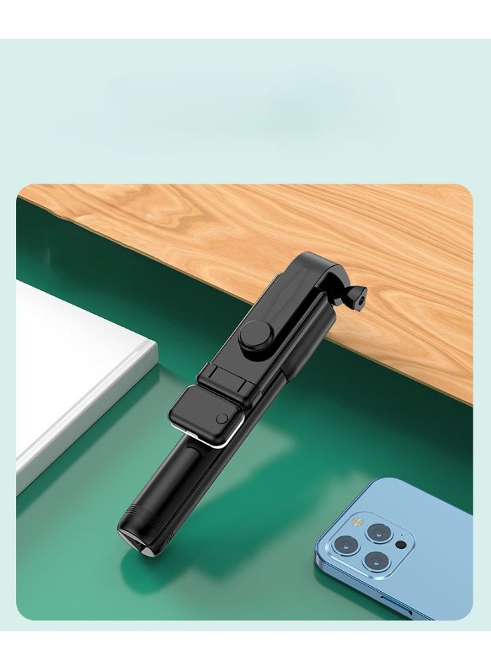 Mini portable selfie artifact Bluetooth remote control selfie stick live broadcast floor tripod desktop mobile phone holder - black [70CM]  - Image 2