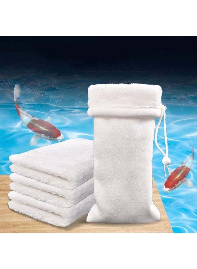 4 Pcs Washable Fish Tank Filter Micron Bag, Aquarium Canister Sponge Biochemical Cotton Filtration Felt Sock, Pre-Filter Bags, White, Quick Water Purification (12 * 25cm) - Image 1