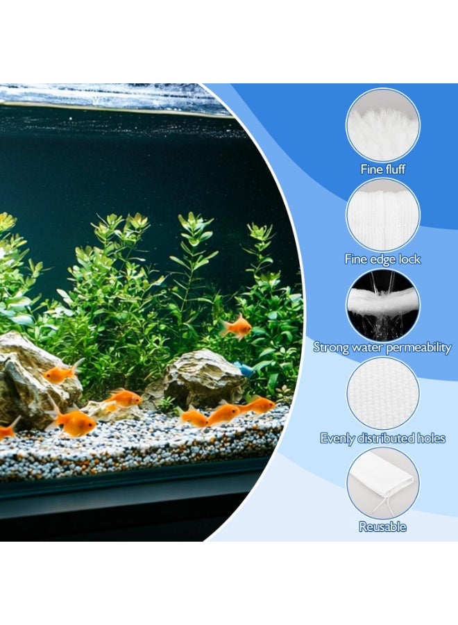 4 Pcs Washable Fish Tank Filter Micron Bag, Aquarium Canister Sponge Biochemical Cotton Filtration Felt Sock, Pre-Filter Bags, White, Quick Water Purification (12 * 25cm) - Image 3