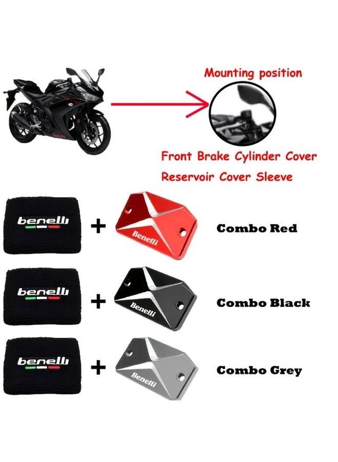 غطاء أسطوانة الفرامل الأمامية للدراجة النارية بمحرك CNC أسود لـ Benelli TRK 502 502X 500 250 - Image 1