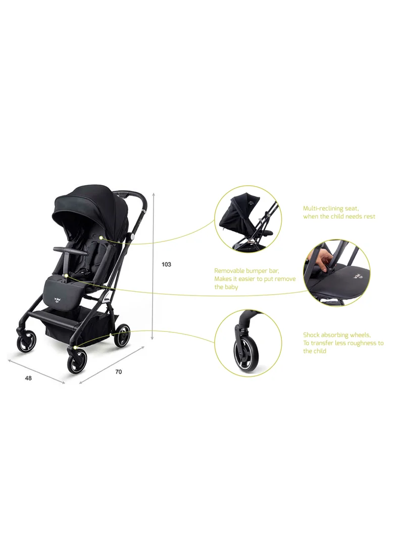 Jikel Jikel Life 360 Compact Stroller with reversible seat, cabin friendly - Yellow