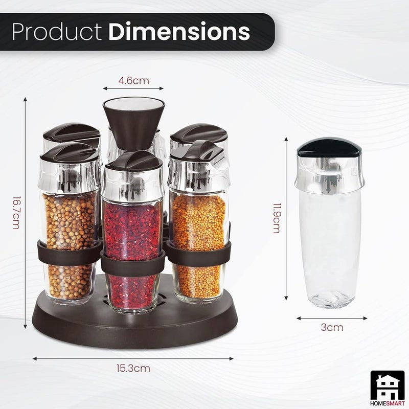 Home Smart HOMESMART 6PC Spice Organizing Jars Spice Jars Bottle Rack For Kitchen Organizer Jar Storage Glass Bottles For Home Kitchen - Image 3
