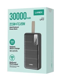 Multi Protocol Power Bank 30000mAh 22.5W + PD20W – High-Capacity Portable Charger with Fast Charging Support – Dual USB Outputs, Compatible with Smartphones, Tablets, Laptops, and More – Ideal for Travel and Daily Use