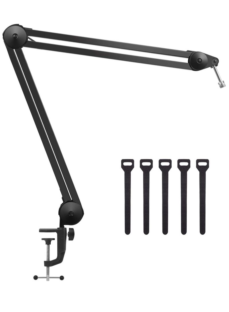 Arabest Microphone Arm Stand, Heavy Duty Mic Arm Microphone Stand Suspension Scissor Boom Stands with Mic Clip and Cable - Image 1