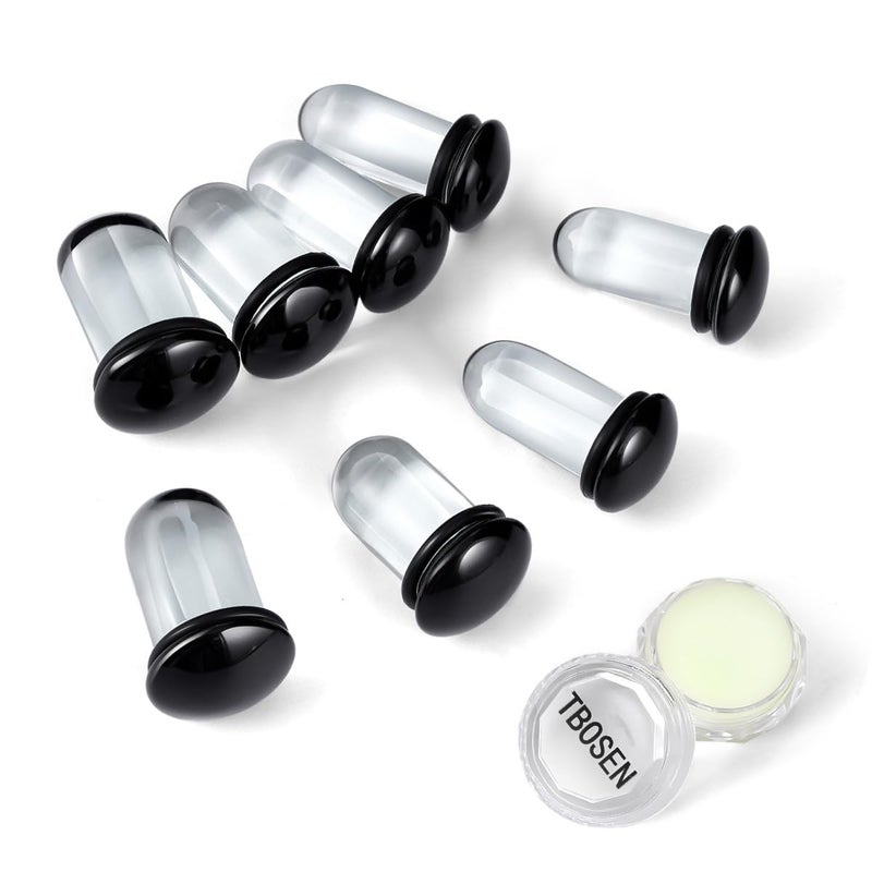 TBOSEN 14 PCS/8 PCS Precise Dimensions Glass Set O-Ring Ear Plugs Aftercare Balm Wax Tunnels Gauges Stretcher Piercings Kit - Image 1