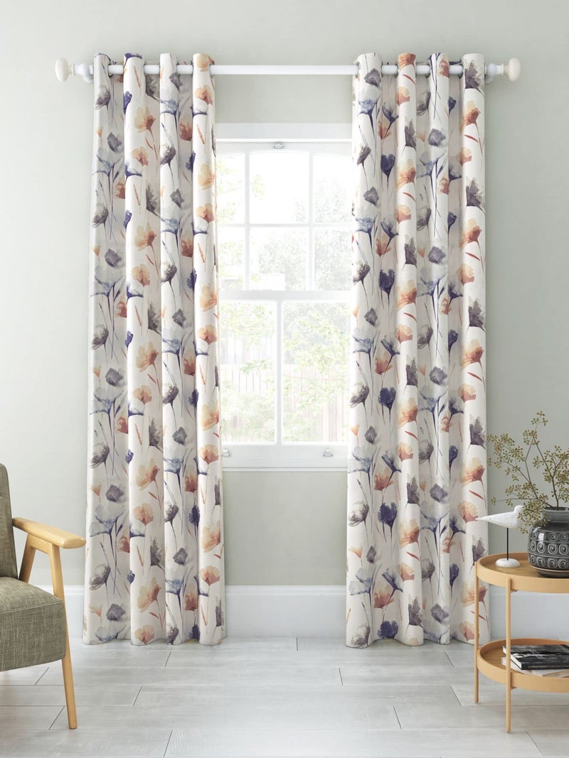 INtex Curtains Linen Velvet Sabia Curtains-Modern Multi Colour Sheer Design-Steel Grommets -1 Piece Multicolor 140W x 250L CM - Image 1