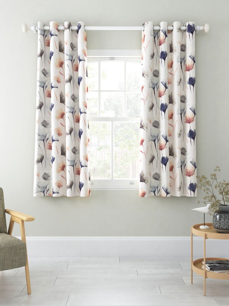 INtex Curtains Linen Velvet Sabia Curtains-Modern Multi Colour Sheer Design-Steel Grommets -1 Piece Multicolor 140W x 250L CM - Image 2