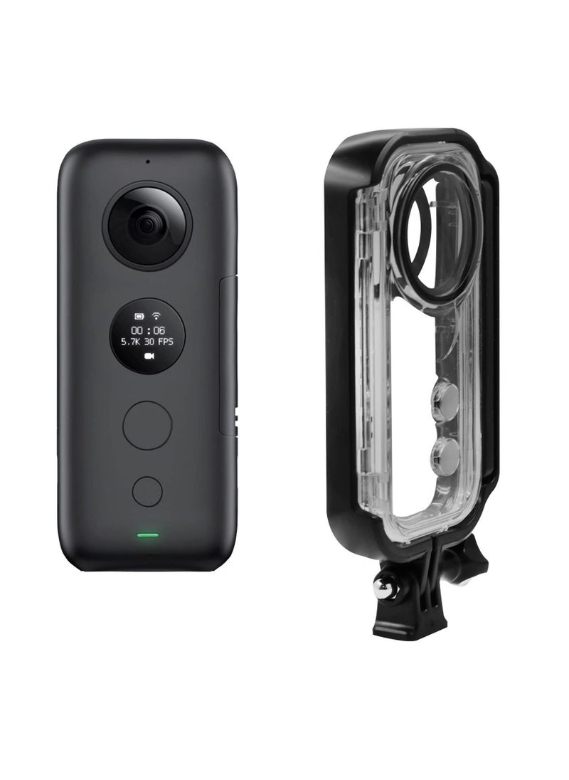 Generic New Version 30Meter Dive Case Waterproof Housing Full Protection Cover compatible with Insta360 One X Panoramic Camera Transparent Underwater Shell Accessory  - Image 2