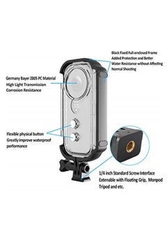 Generic New Version 30Meter Dive Case Waterproof Housing Full Protection Cover compatible with Insta360 One X Panoramic Camera Transparent Underwater Shell Accessory  - Image 4