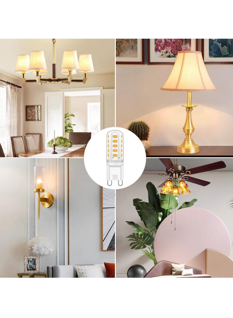 G9 LED Light Bulbs Warm White 3000K, 5W Equivalent 40W Halogen Bulb, Non-Dimmable, 360° Beam Angle, No Flicker G9 LED Lamps, AC 220-240V (5-Pack)