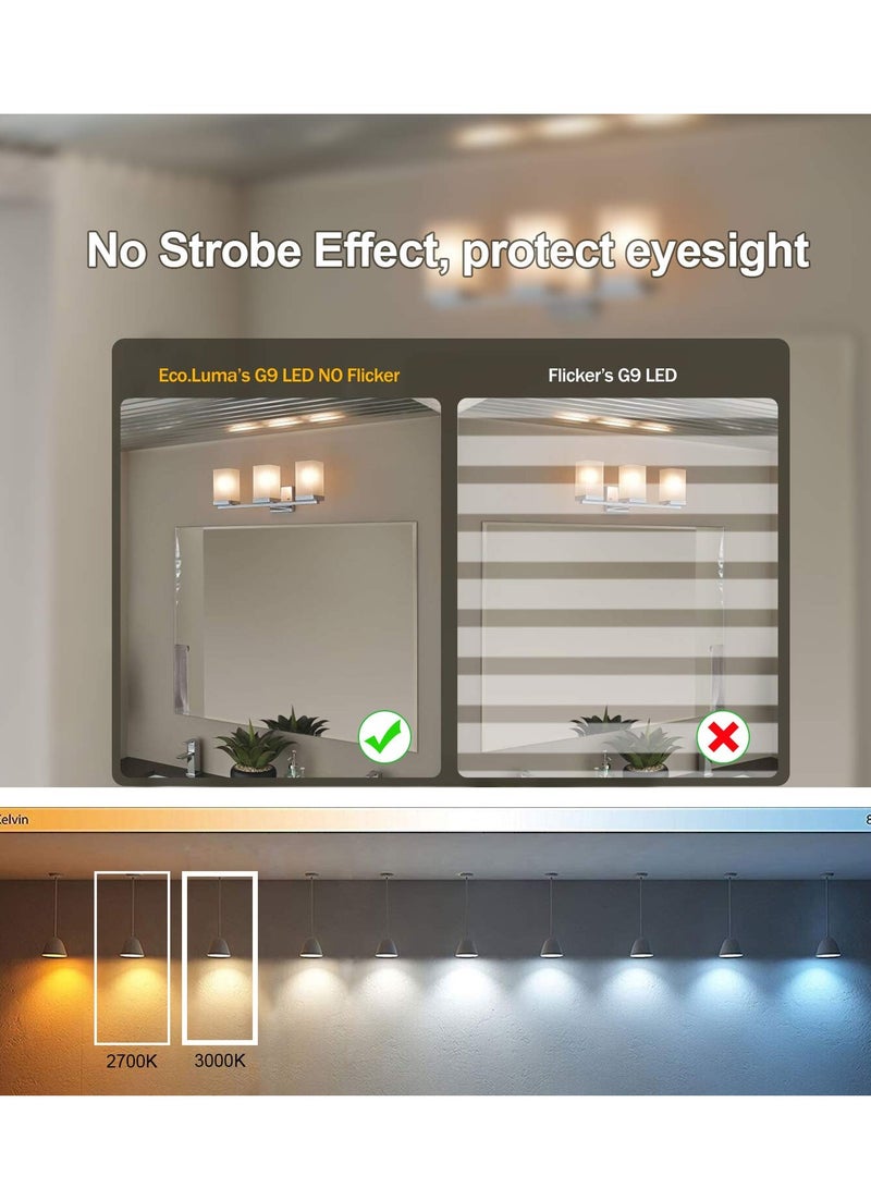 G9 LED Light Bulbs Warm White 3000K, 5W Equivalent 40W Halogen Bulb, Non-Dimmable, 360° Beam Angle, No Flicker G9 LED Lamps, AC 220-240V (5-Pack)