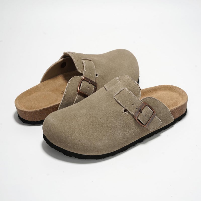 Project Cloud 100% Genuine Leather Footbed Clogs for Women - Memory Foam Arch Support Slippers for Women - Trendy Slip-ons Women's Mules & Clogs Sandals (Benton_W,TAUP,9) - Image 3