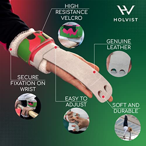 HOLVIST Gymnastics Grips Leather Made Dowel Gymnastic Grips Gymnastics Grips for Girls 1012 Hook Loop Gymnastics Grips for Girls 79 2 Hole Womens Gymnastics Hand Grips 3 Camo - Image 3