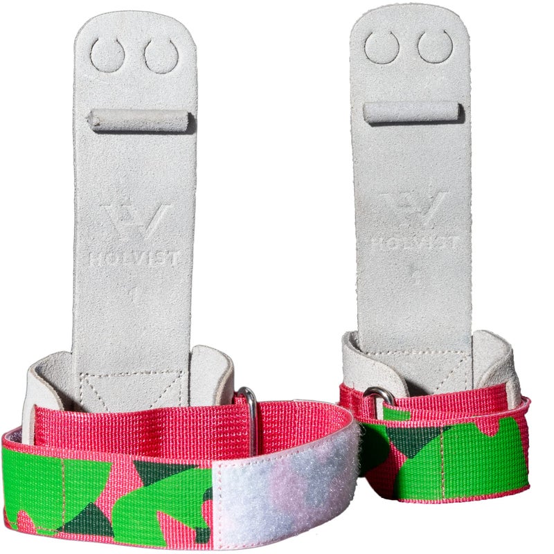HOLVIST Gymnastics Grips Leather Made Dowel Gymnastic Grips Gymnastics Grips for Girls 1012 Hook Loop Gymnastics Grips for Girls 79 2 Hole Womens Gymnastics Hand Grips 3 Camo - Image 2