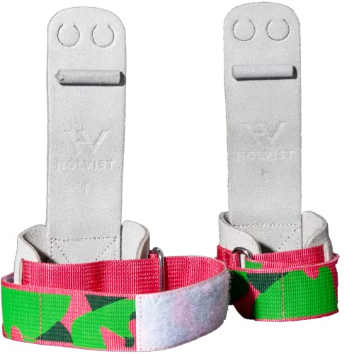 HOLVIST Gymnastics Grips Leather Made Dowel Gymnastic Grips Gymnastics Grips for Girls 1012 Hook Loop Gymnastics Grips for Girls 79 2 Hole Womens Gymnastics Hand Grips 3 Camo - Image 1