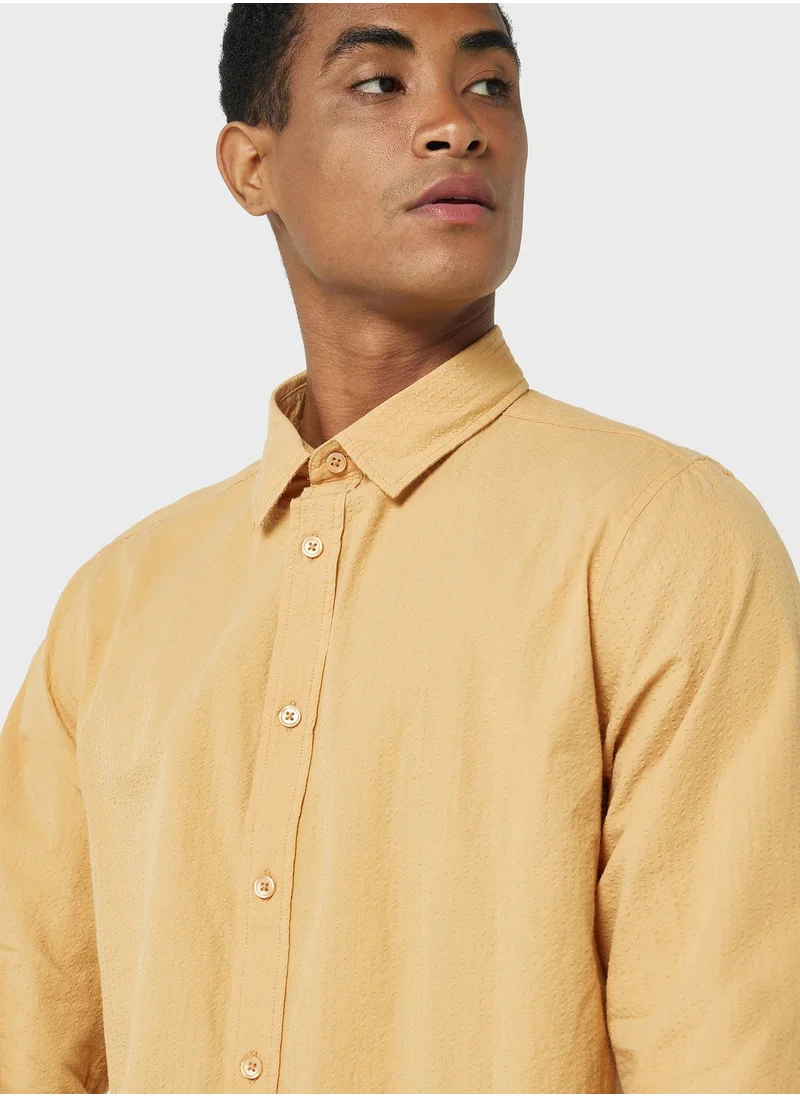 Robert Wood Long Sleeve Seersucker Shirt
