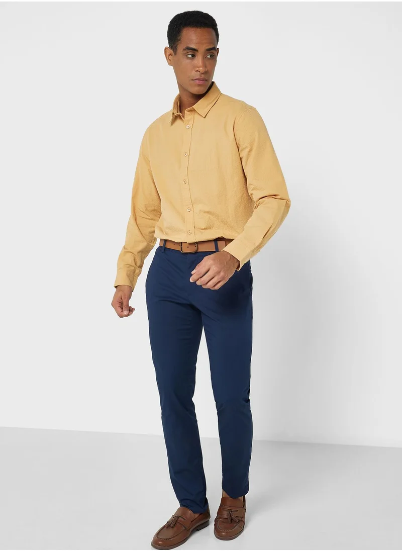 Robert Wood Long Sleeve Seersucker Shirt
