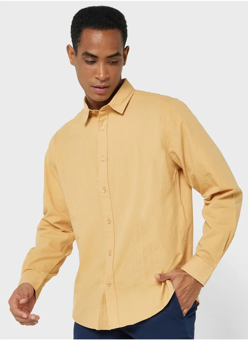 روبرت وود Long Sleeve Seersucker Shirt